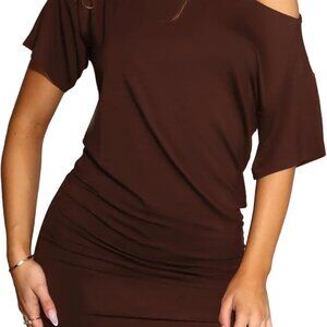 Women's Off Shoulder Casual Bodycon Mini Dress Summer Club Casual Wear